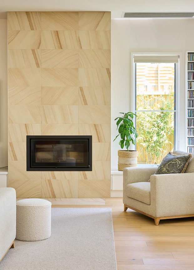Fireplace in award-winning home built by Tremul Constructions